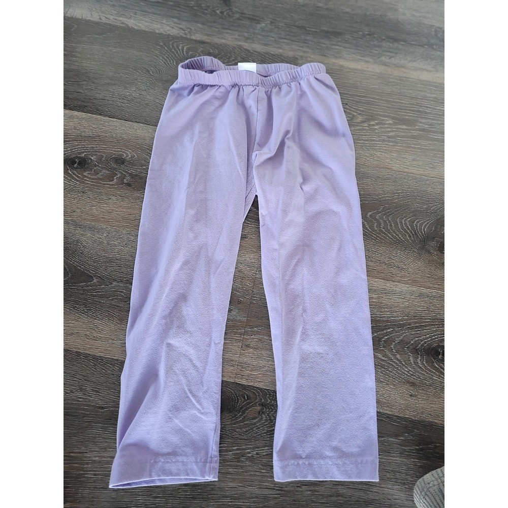Hanna Andersson Lavender Purple Cropped Pants Kids‎ 12 Elastic Waist Leggings #4